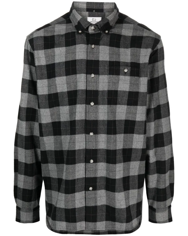 Woolrich Klassisches Flanellhemd - Schwarz Schwarz