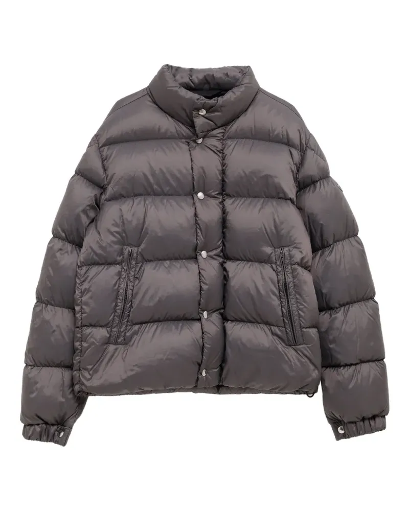 Moncler quilted logo-patch jacket - Grau Grau