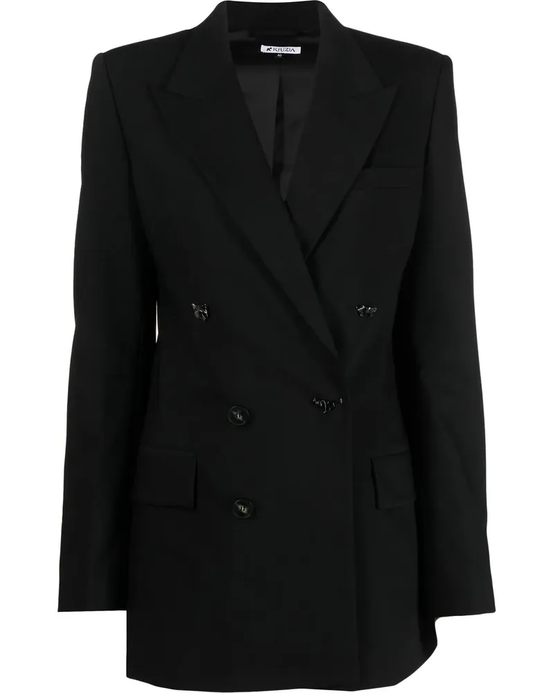 KRIZIA Doppelreihiger Blazer - Schwarz Schwarz