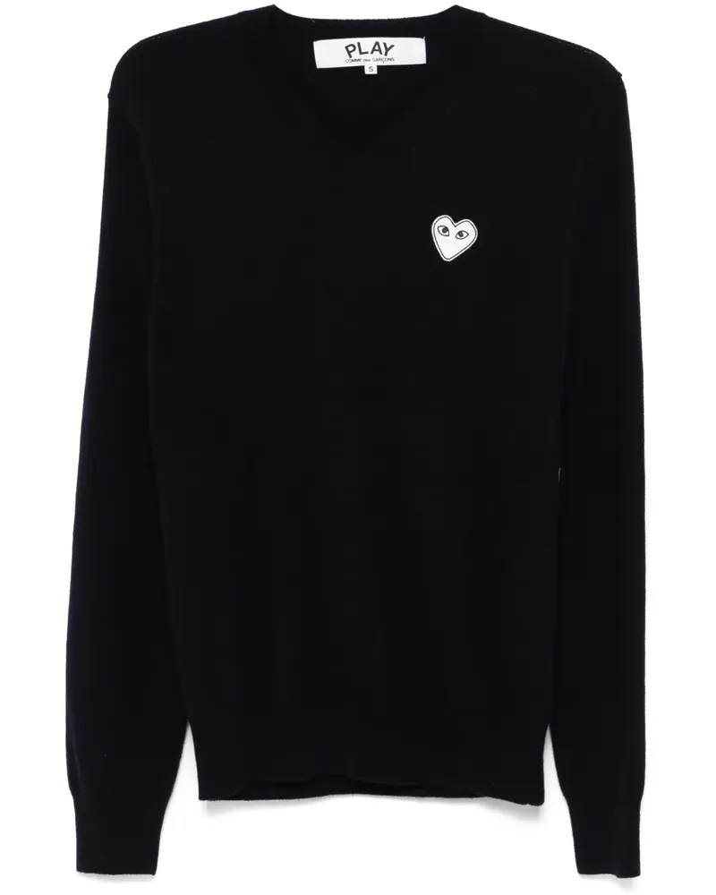 Comme des Garçons Pullover mit Herzstickerei - Blau Blau