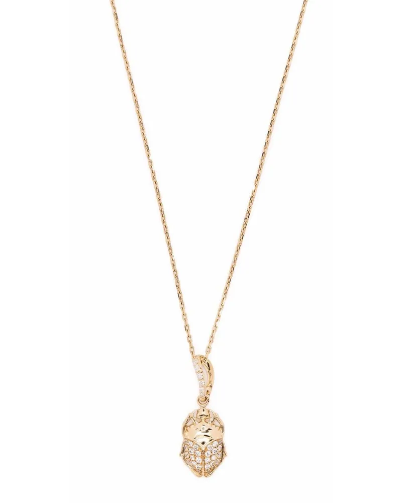 Aurélie Bidermann 18kt Beetle Gelbgoldhalskette mit Diamanten Gold