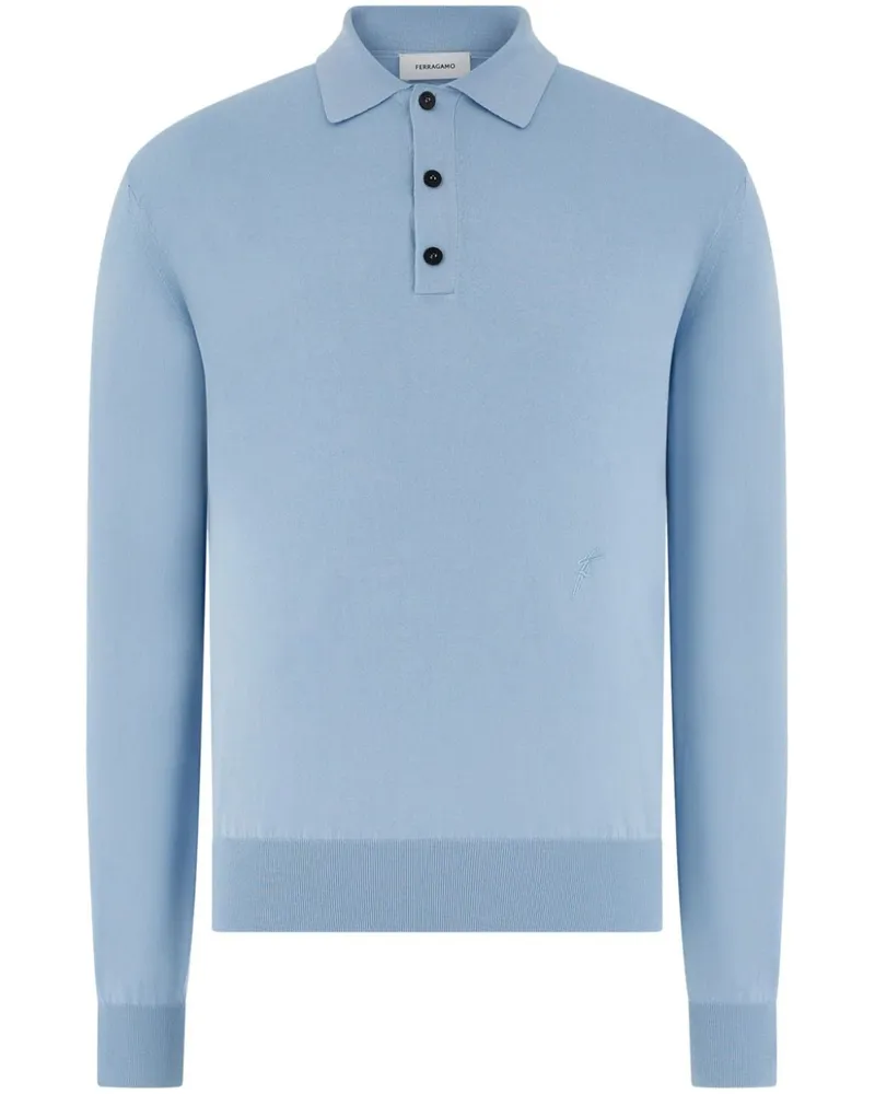 Ferragamo Poloshirt mit Logo-Stickerei Blau