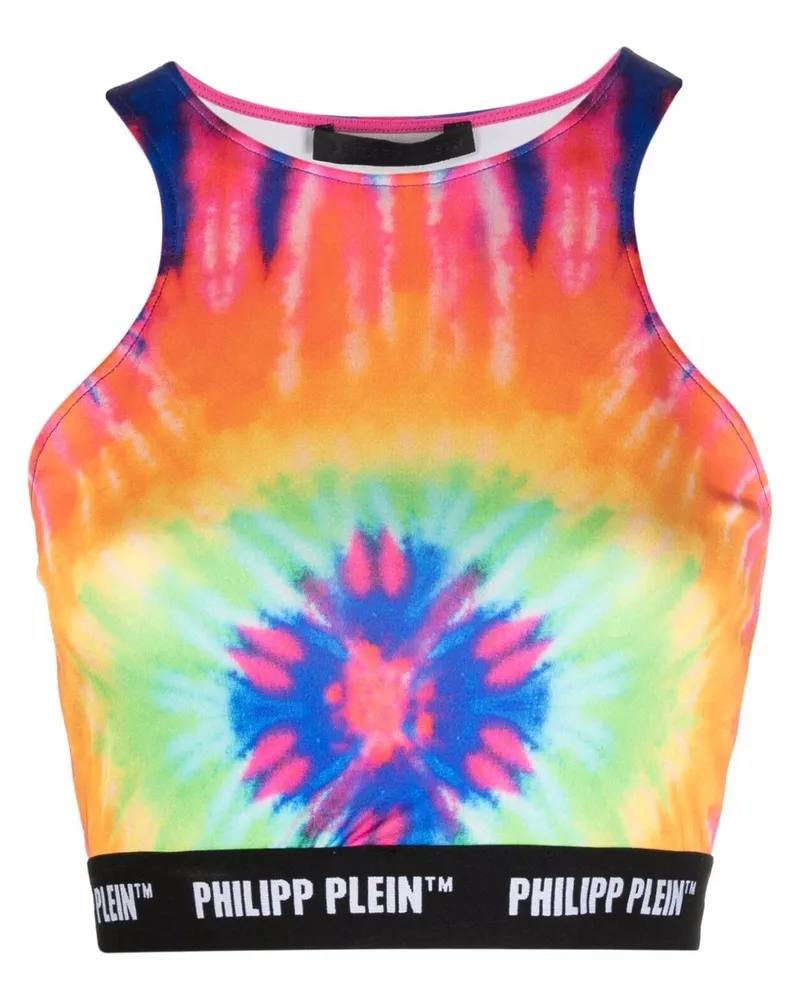 Philipp Plein Top im Batik-Look - Blau Blau