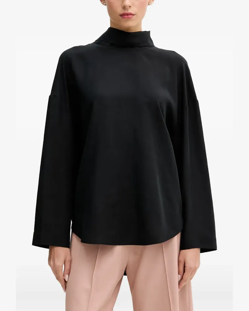 Sisley bow-detail high-neck top - Schwarz Schwarz