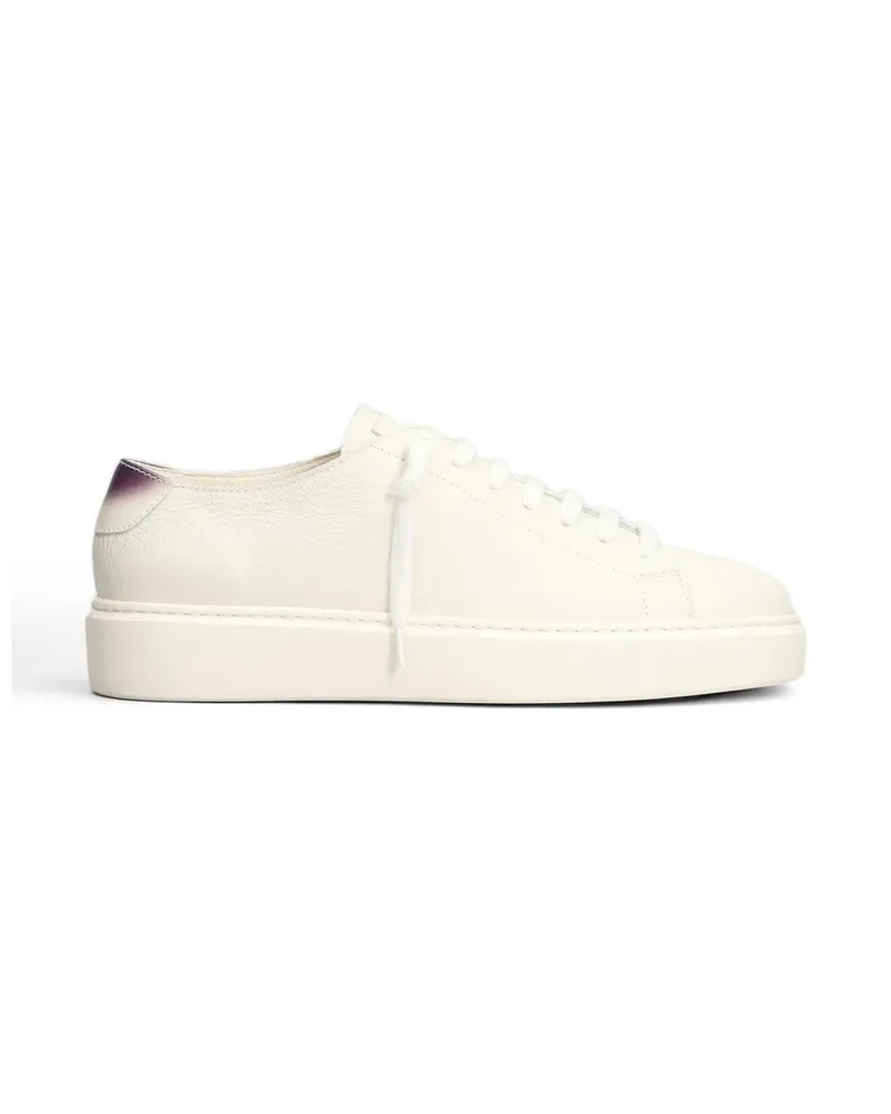 Doucal´s Sneakers aus gekörntem Leder - Weiß Weiß