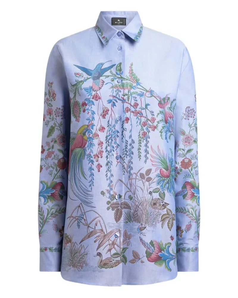 Etro floral-print shirt - Blau Blau