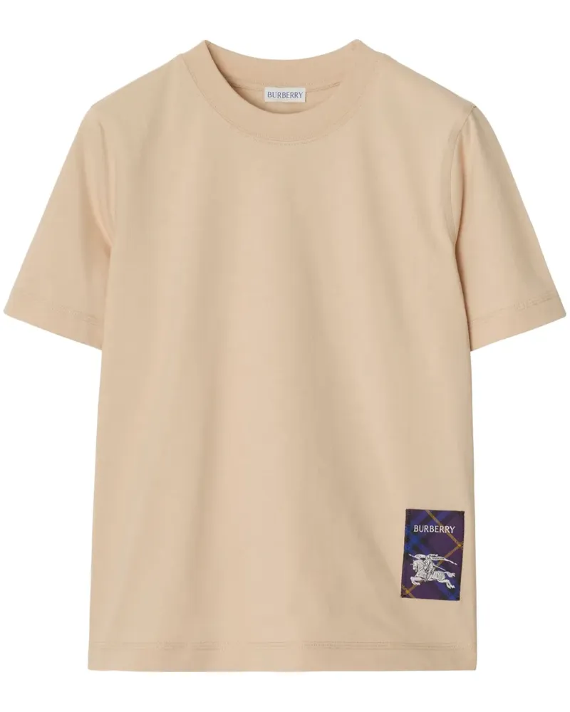 Burberry T-Shirt mit Check-Label - Nude Nude