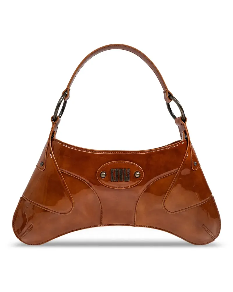 Charlotte Knowles Razr Schultertasche mit Logo - Braun Braun