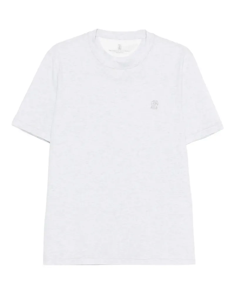 Brunello Cucinelli crew-neck logo T-shirt - Grau Grau