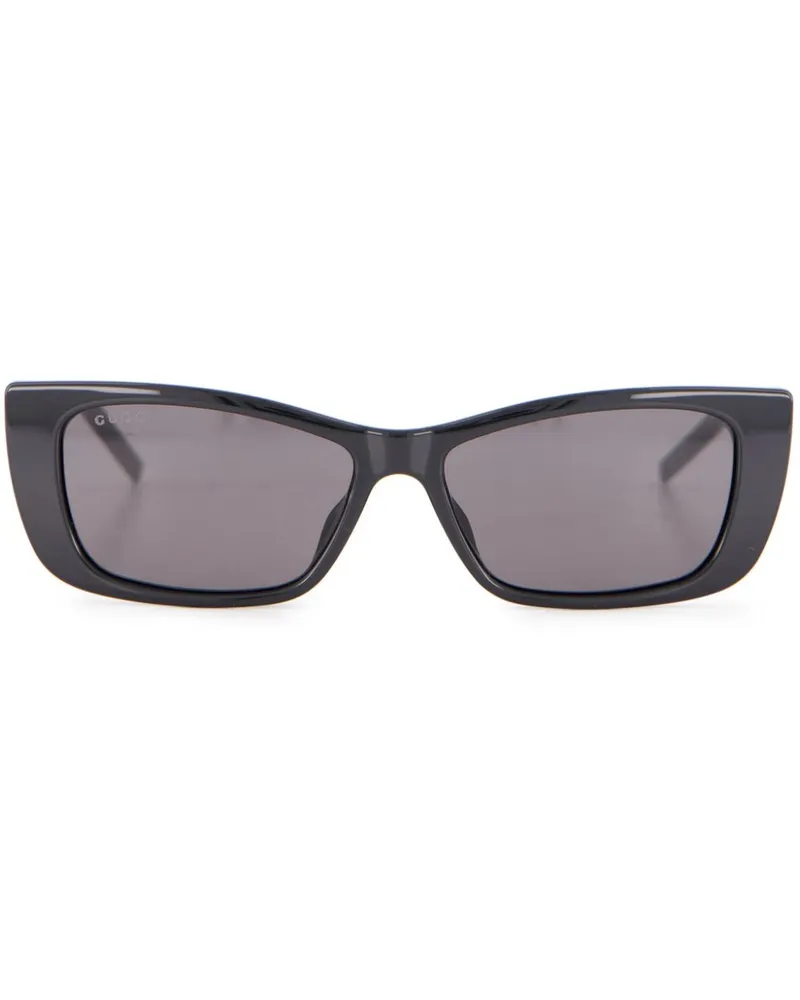 Gucci Sonnenbrille mit eckigem Gestell - Schwarz Schwarz