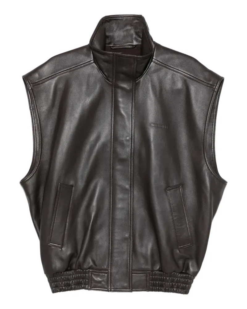 Balenciaga leather waistcoat - Braun Braun