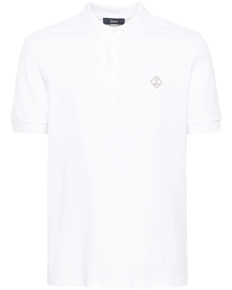 Herno Pikee-Poloshirt mit Logo-Stickerei - Weiß Weiß