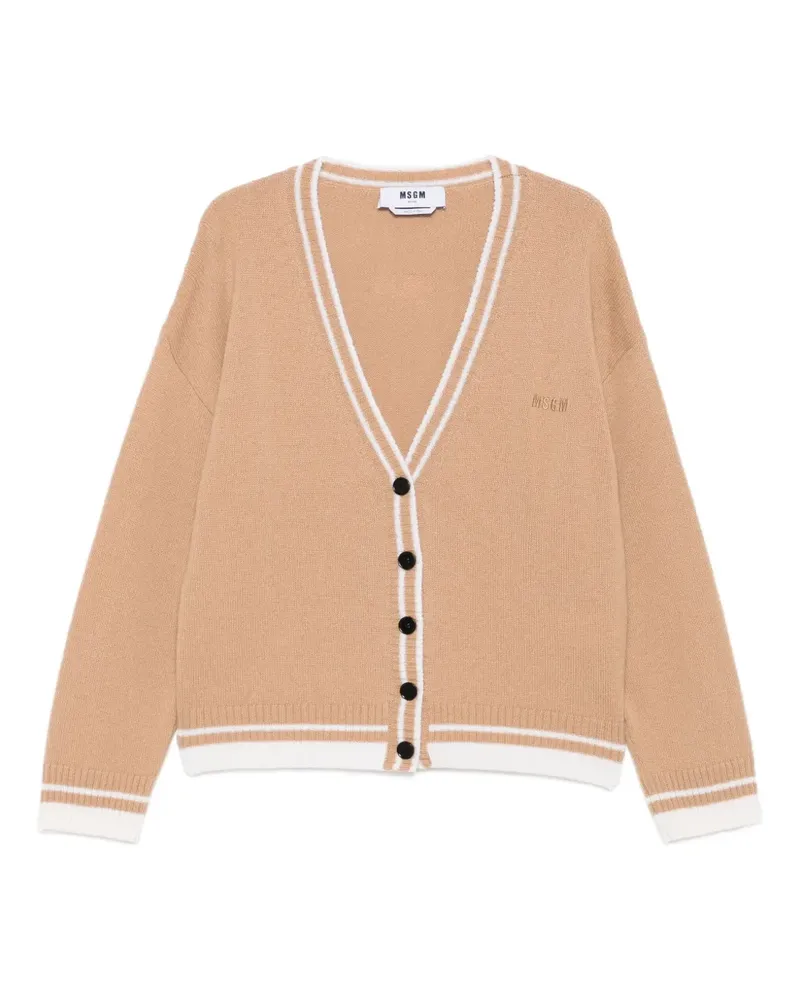 MSGM Cardigan mit V-Ausschnitt - Nude Nude