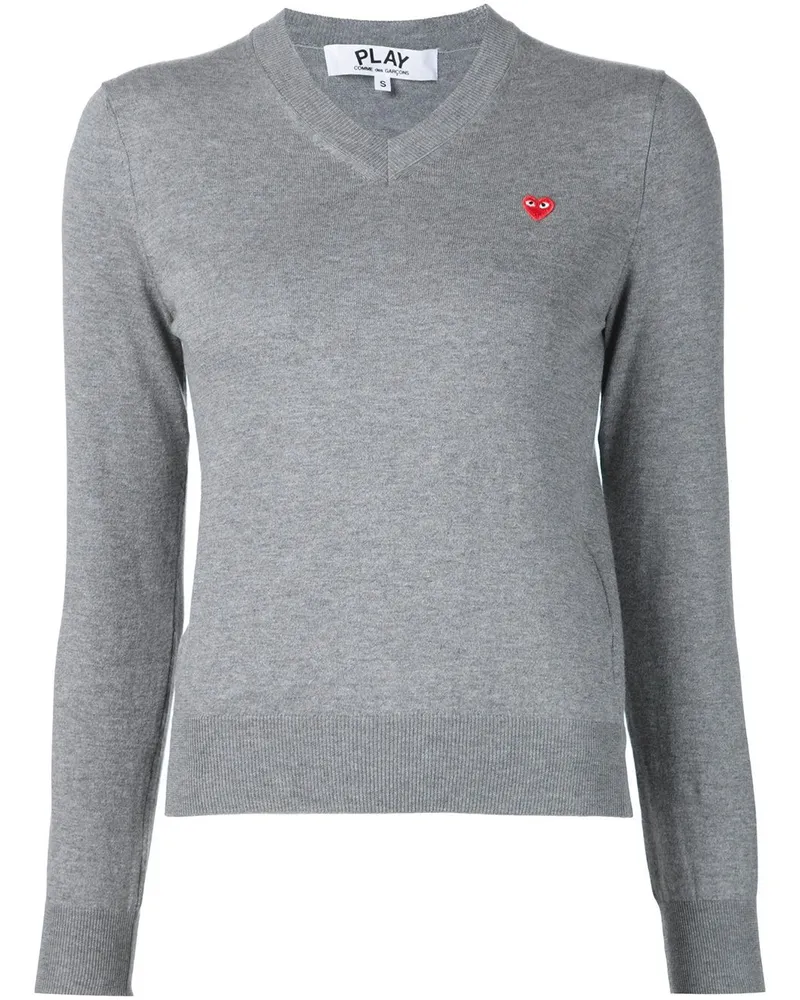 Comme des Garçons Pullover mit Herzstickerei - Grau Grau