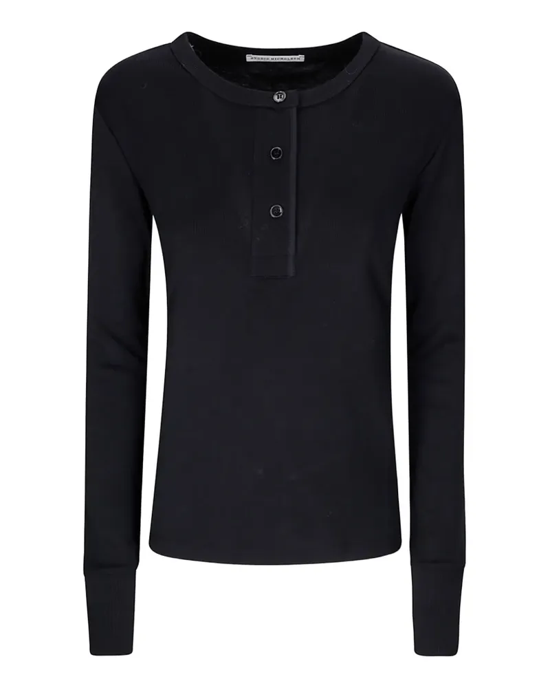 Studio Nicholson Roane long-sleeve Henley top - Schwarz Schwarz