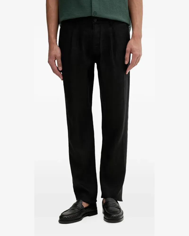Marc O'Polo pleated straight-leg trousers - Schwarz Schwarz