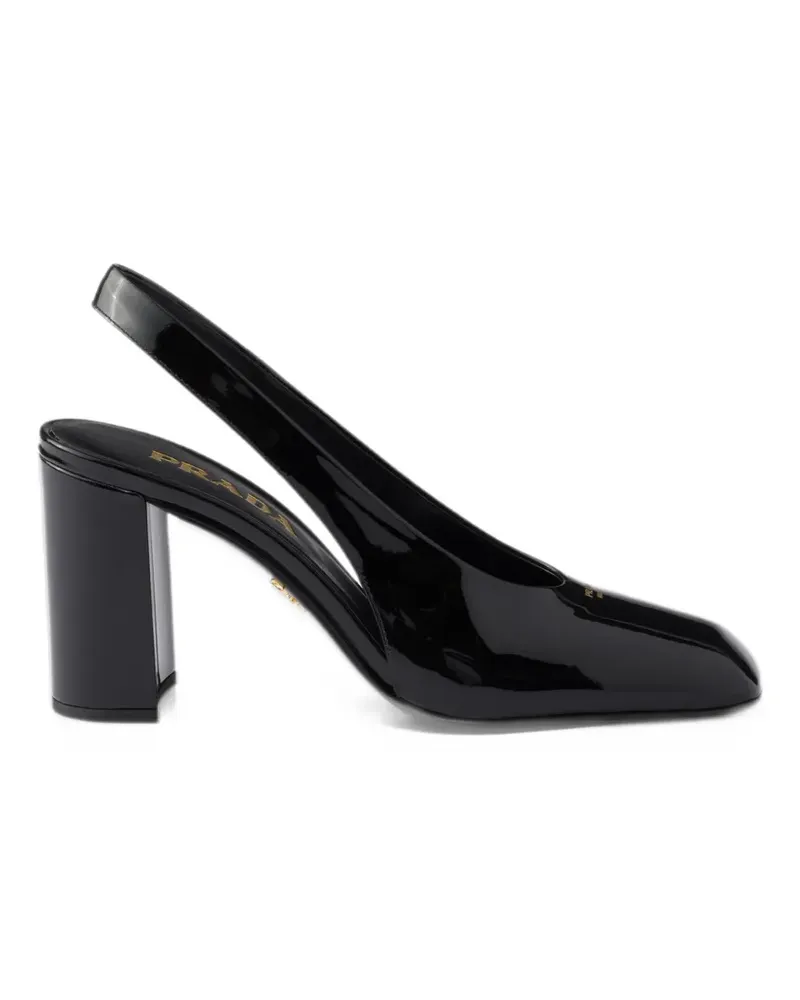 Prada Slingback-Pumps aus Lackleder - Schwarz Schwarz