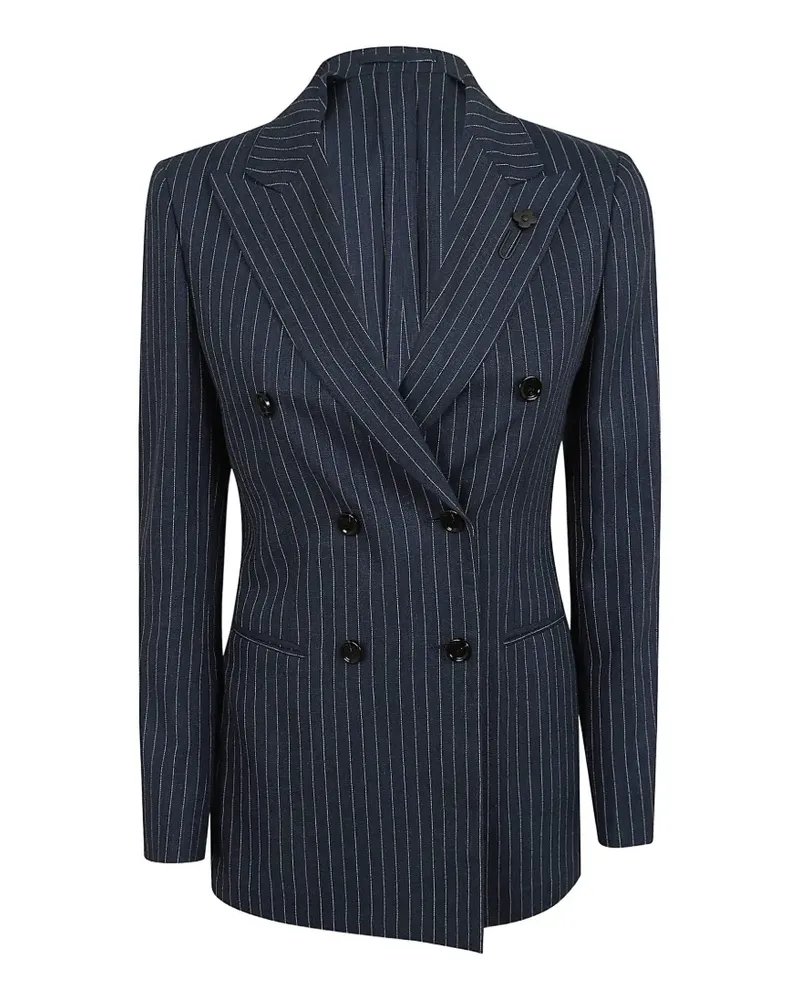 LARDINI single-breasted pinstripe blazer - Blau Blau