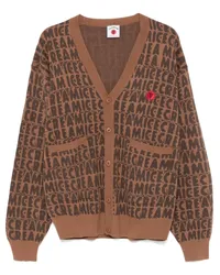 ICECREAM Cardigan mit Text-Print Braun