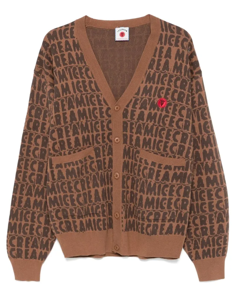 ICECREAM Cardigan mit Text-Print - Braun Braun