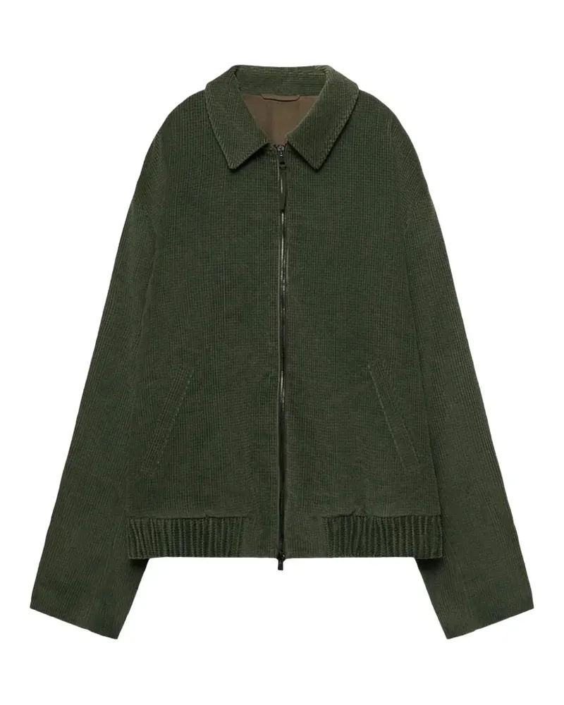 The Elder Statesman waffle-knit corduroy jacket - Grün Grün