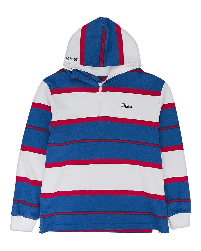 Supreme Being Rugby striped hoodie - Blau Blau