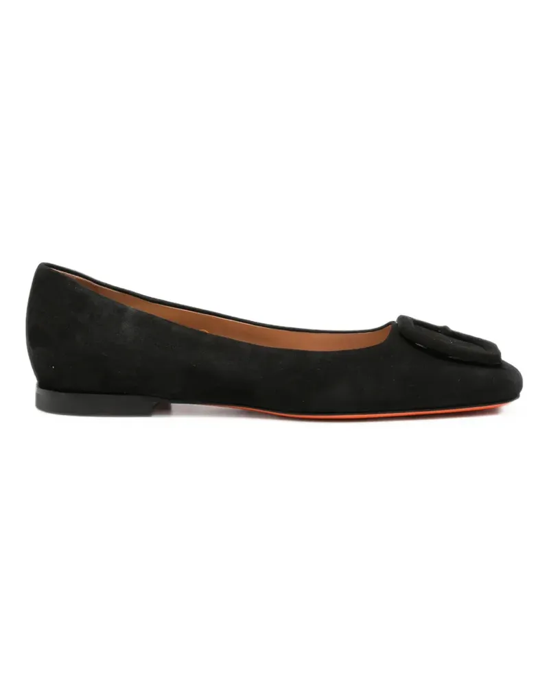 Santoni square-toe ballet flats - Schwarz Schwarz