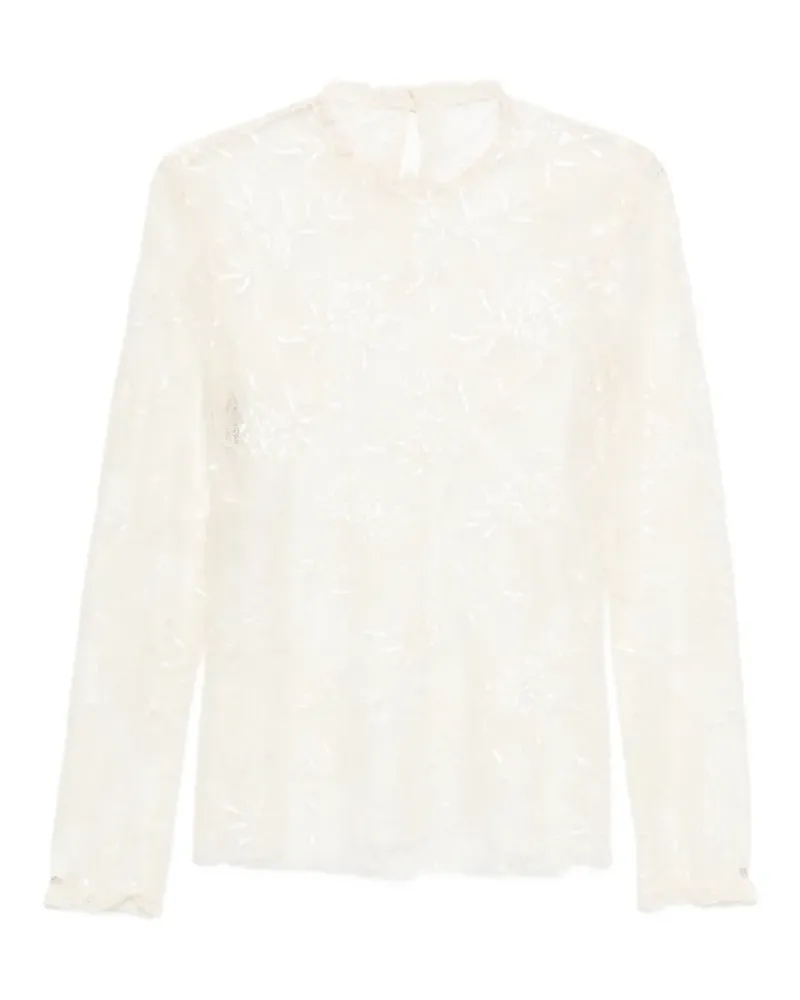 Alberta Ferretti Bluse mit Spitzenblumen - Nude Nude