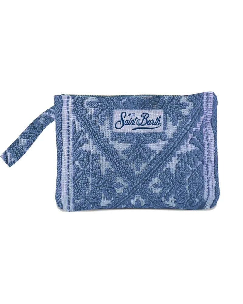 MC2 Saint Barth Clutch mit Logo - Blau Blau