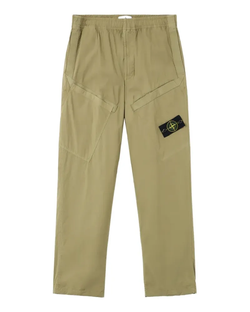 Stone Island Hose mit Logo-Patch - Grün Grün