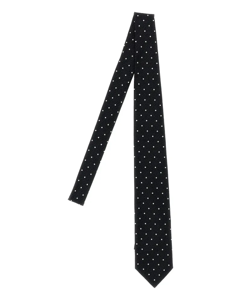 Brioni Jacquard-Krawatte mit Polka Dots - Blau Blau