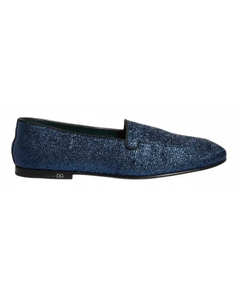 Dolce & Gabbana glitter-effect loafers - Blau Blau