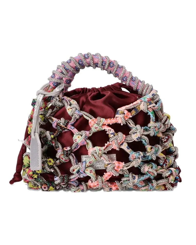 Kurt Geiger Kristallverzierter Tote Bag aus Satin - Rosa Rosa