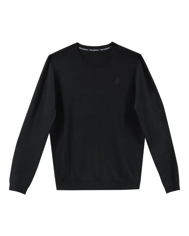 Karl Lagerfeld Pullover mit Cameo-Stickerei - Schwarz Schwarz