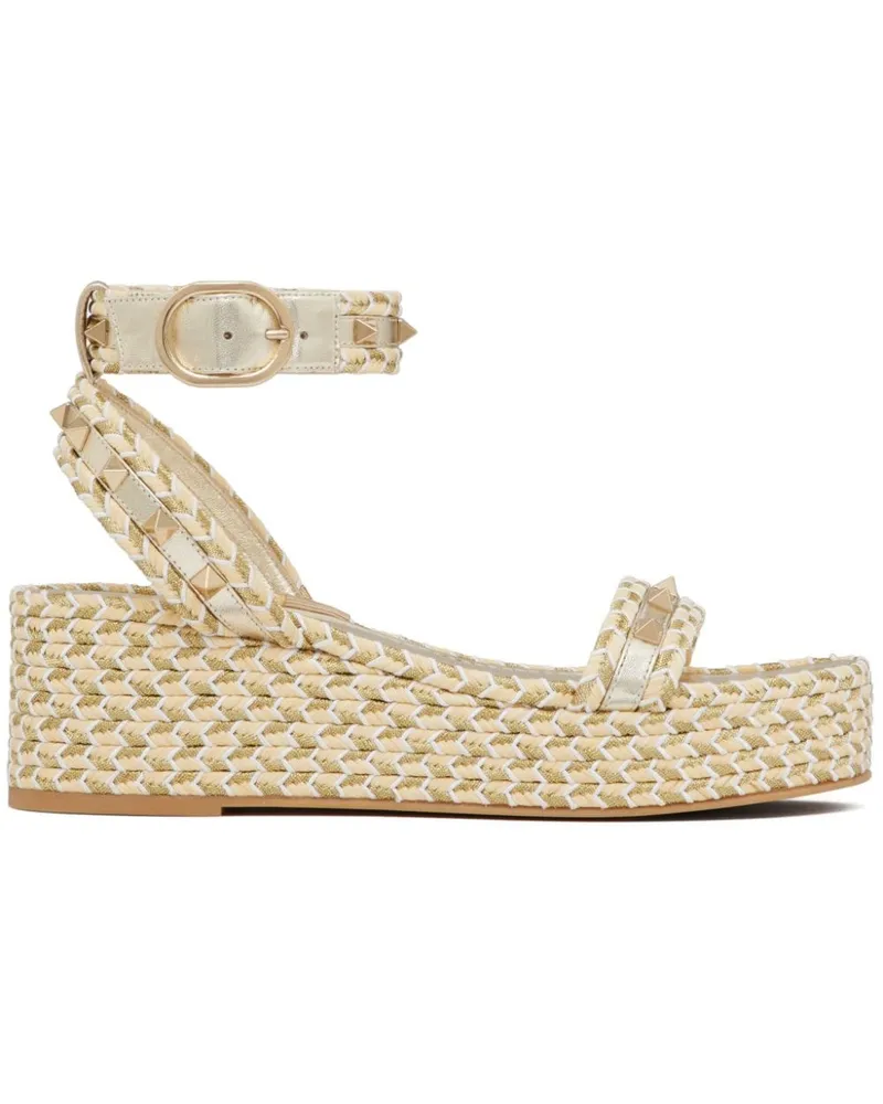 Valentino Garavani Rockstud Flatform-Sandalen 45mm - Nude Nude