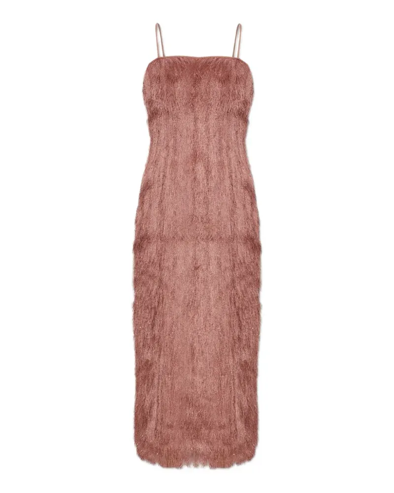Balmain fringe-detailing spaghetti-strap dress - Rosa Rosa