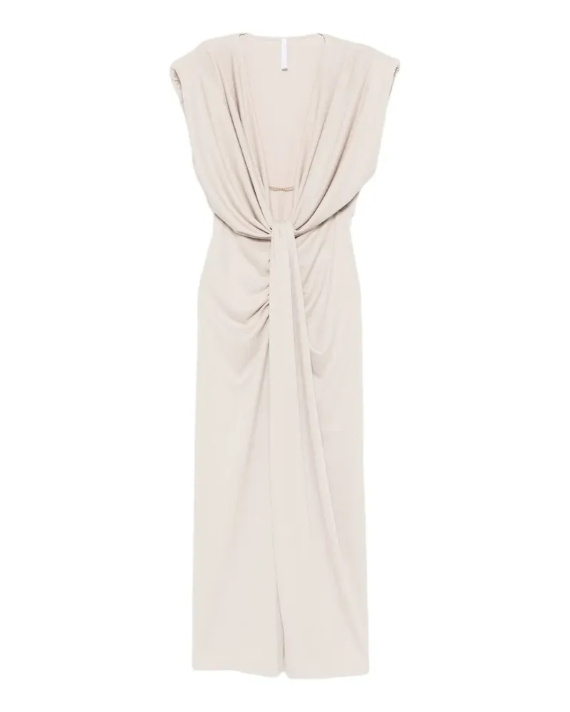 IMPERIAL draped knot midi dress - Nude Nude