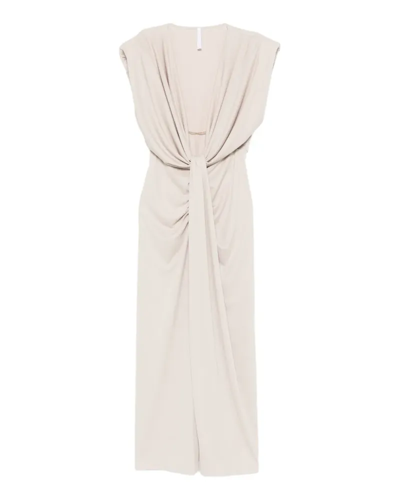 IMPERIAL draped knot midi dress - Nude Nude