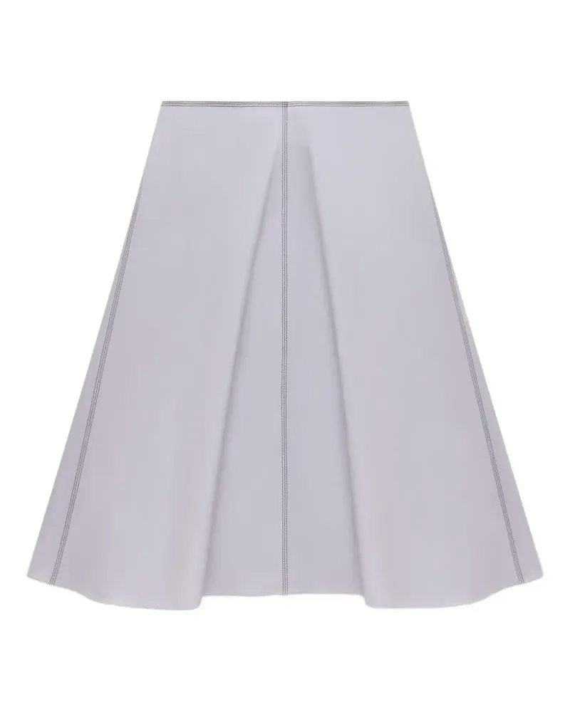 Marni grey poplin midi skirt with contrast stitching - Grau Grau