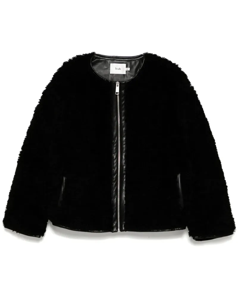 b+ab Jacke aus Faux Fur - Schwarz Schwarz