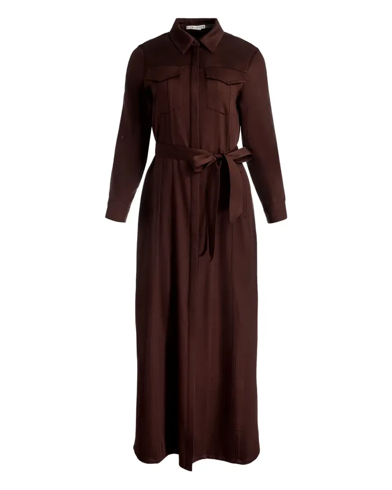 Alice + Olivia Chassidy Midikleid mit Gürtel - Braun Braun