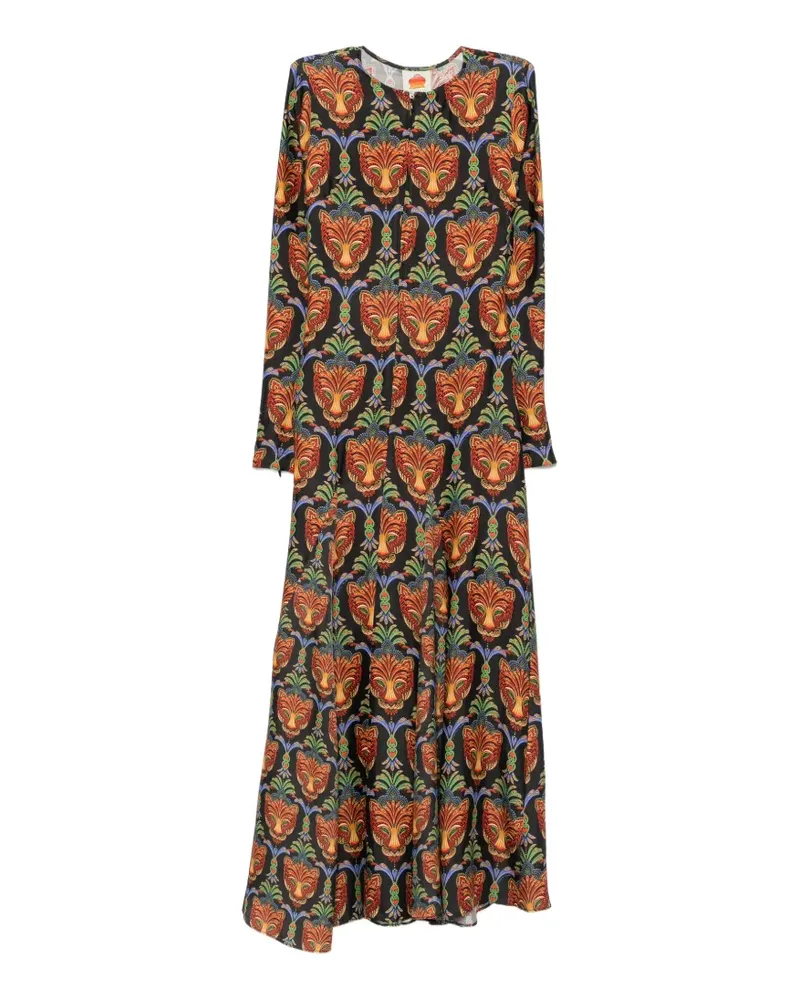 FARM Rio long-sleeve maxi dress - Schwarz Schwarz