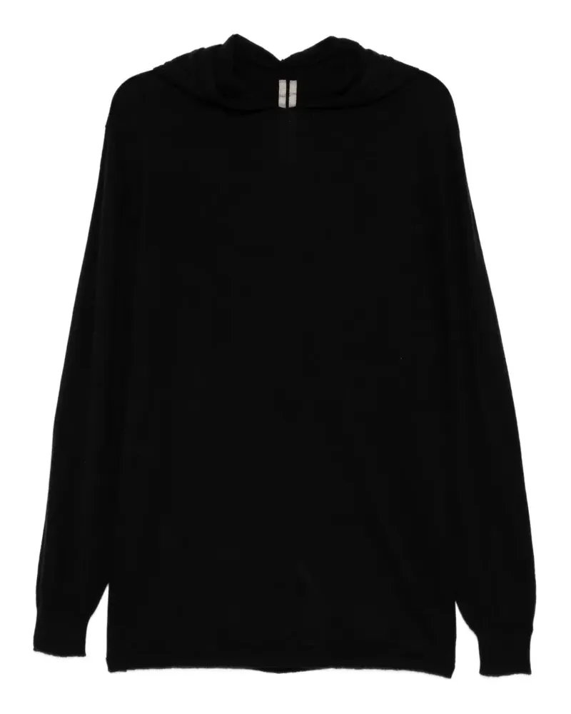 Rick Owens Gestrickter Hoodie - Schwarz Schwarz
