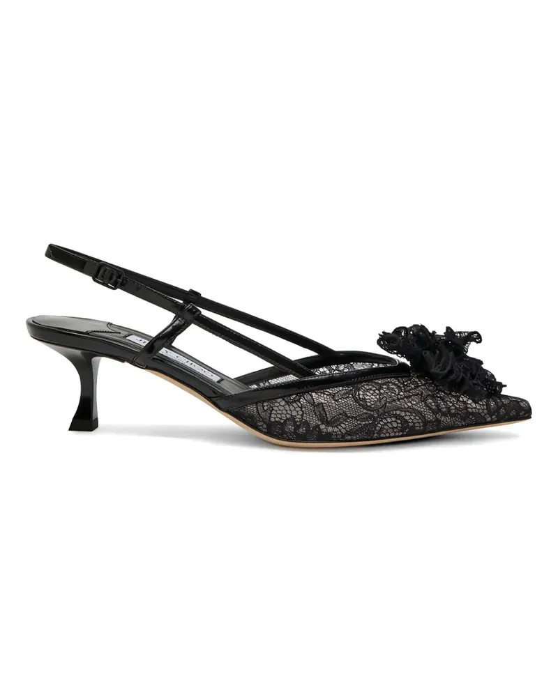 Jimmy Choo Mimmi Pumps mit Spitzenblume - Schwarz Schwarz