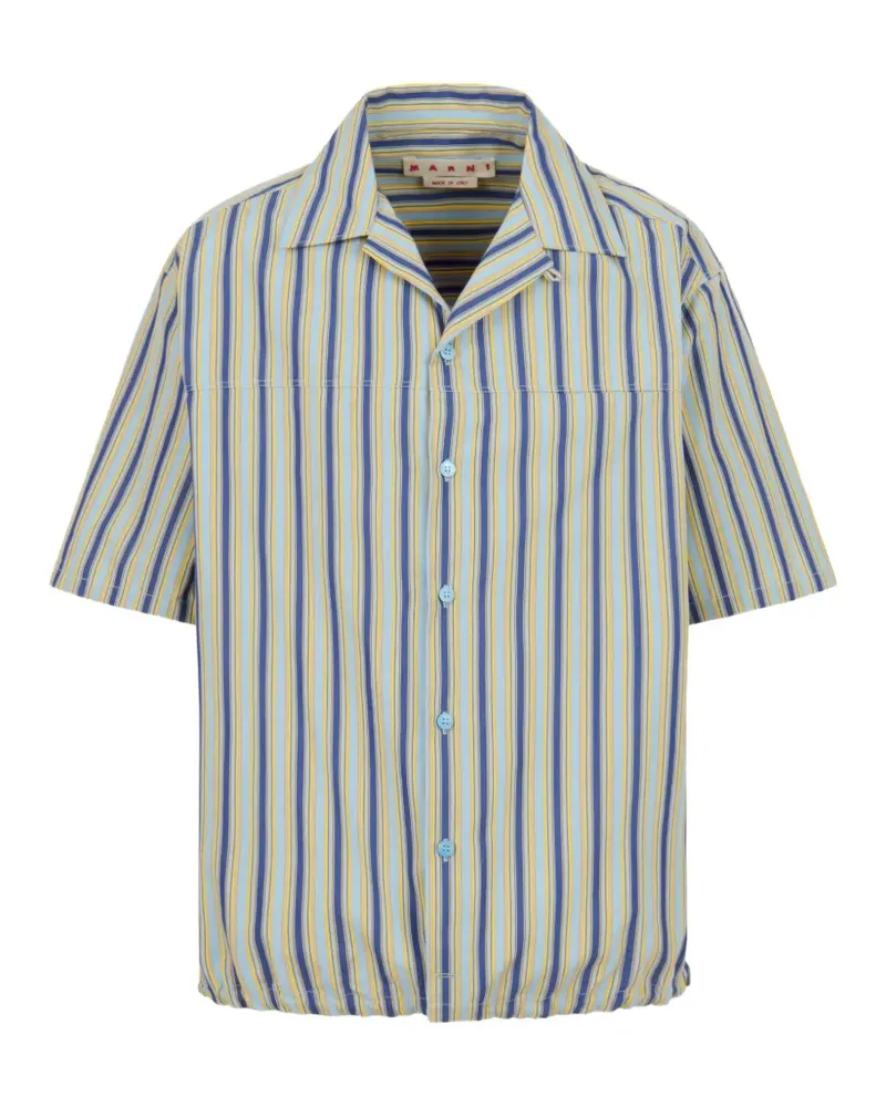 Marni Gestreiftes Hemd mit Kordelzug - Blau Blau