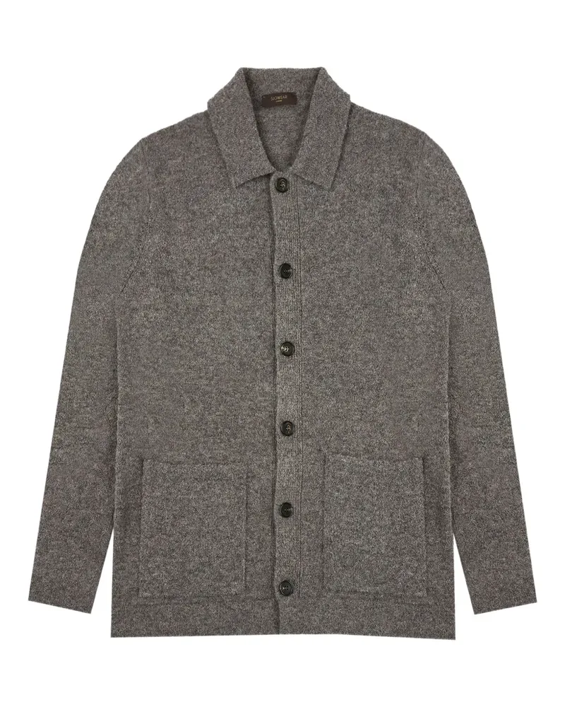 Zanone Cardigan mit aufgesetzter Tasche - Grau Grau
