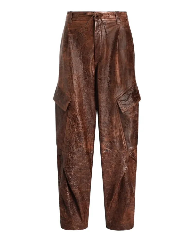 Dolce & Gabbana Hose aus Lammleder - Braun Braun