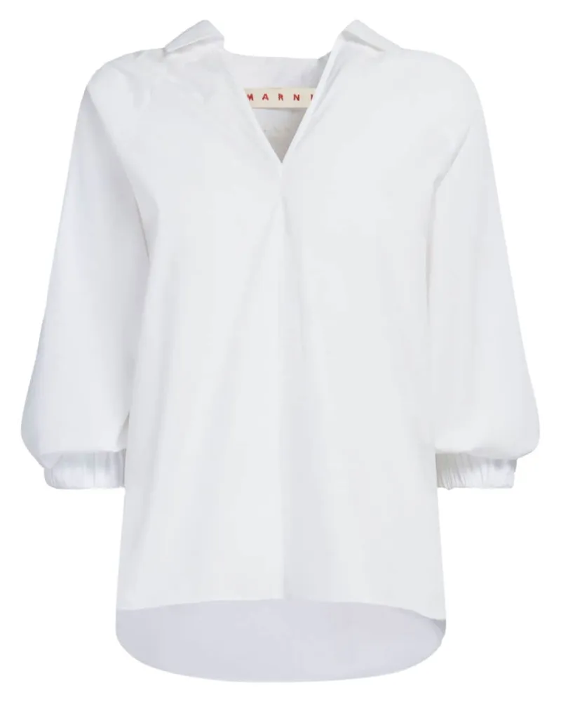 Marni Bluse mit V-Ausschnitt - Weiß Weiß