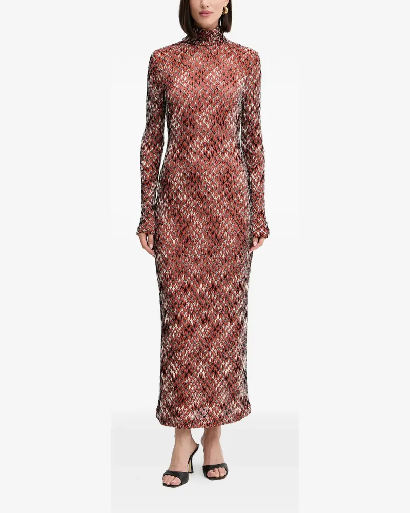 Missoni long-sleeve patterned midi dress - Braun Braun