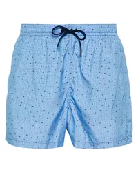 Canali Badeshorts mit geometrischem Muster Blau